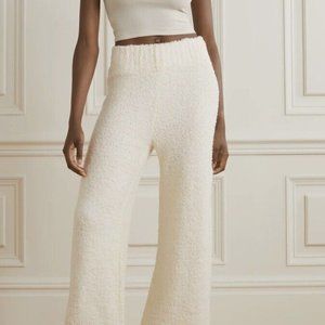 Skims Cozy Knit Boucle High Rise Pants And Top Bone White Size S/M
